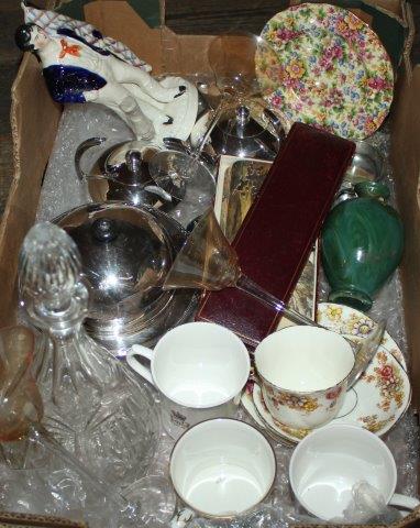 Plated wares, decanter etc.